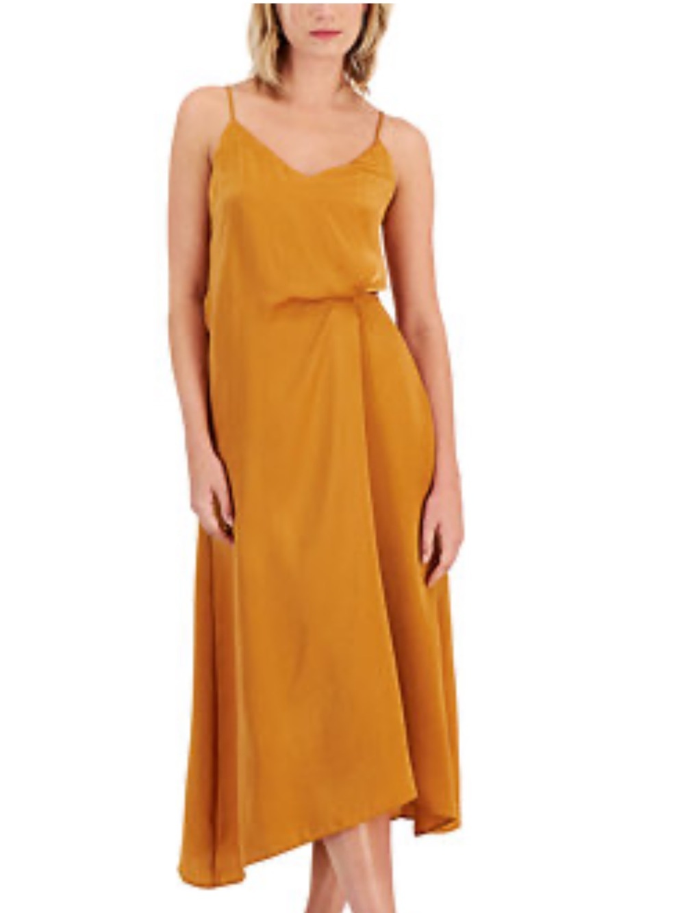 Lucy Paris Rowan Slip Knot Dress in warm mustard in Size XSMALL